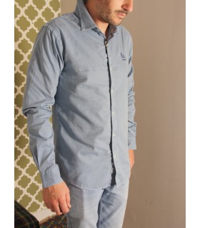 Camisa algodón orgánico azul denim